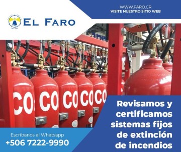 Servicio de revisión a Sistemas fijo de extinción de Incendios, CO2, Espuma, Polvo Químico Seco y Agua a Presión.